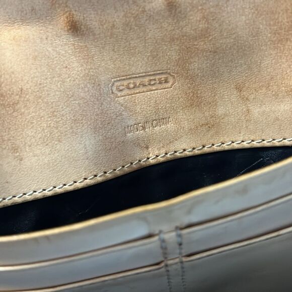 Coach Signature C Canvas SOHO buckle flap wallet black and gray Jacquard - Picture 11 of 16